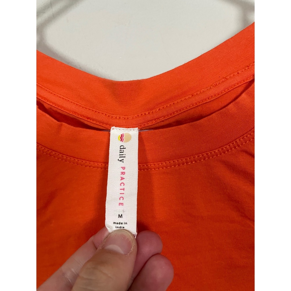 Anthropologie Daily Practice Orange Ruched Cropped Long Sleeve Size Medium - Picture 7 of 9
